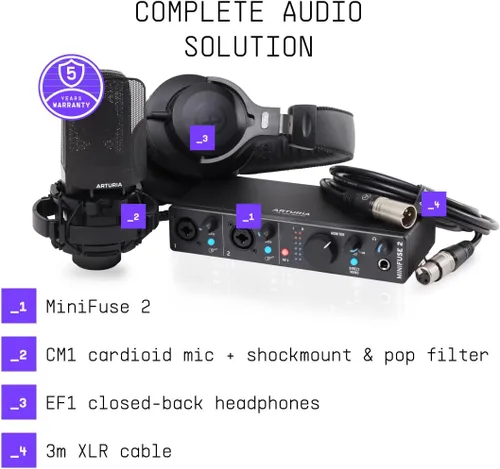 Vista 6 de Arturia MiniFuse 2 Pack de Grabación - Negro