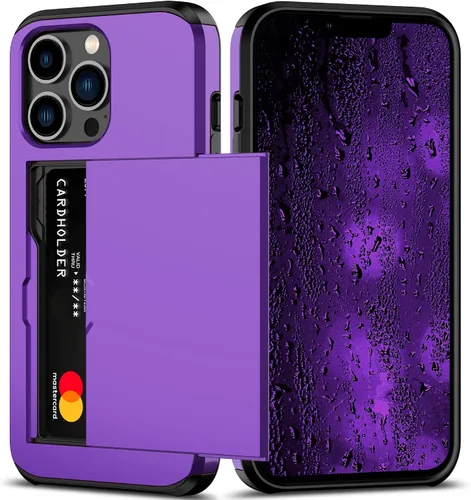 Vista 41 de Nvollnoe Funda para iPhone 13 con tarjetero [almacena 5 tarjetas] Funda tipo cartera de doble capa resistente a prueba de golpes con ranura oculta