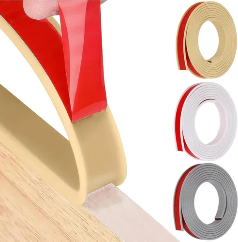 Vista 8 de Bandas de borde en forma de U, borde de goma autoadhesivo de 16.4 pies, ajuste de borde de 0.433-0.472 in, protector flexible de bordes de muebles
