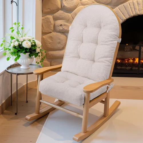 Vista 13 de Cojín de una pieza con respaldo alto para silla mecedora Gris ceniza