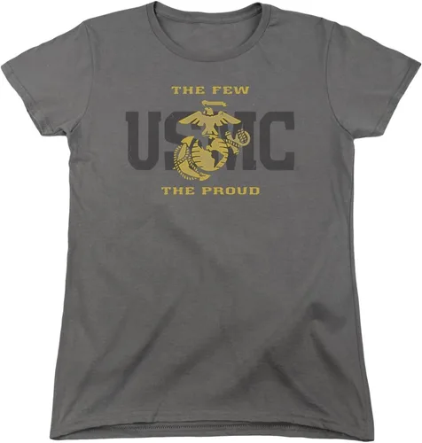 Vista 2 de Trevco Camiseta de mujer con etiqueta dividida del cuerpo de marines de EE. UU Rojo