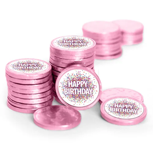 Vista 5 de Just Candy - 80 monedas de chocolate para fiestas de cumpleaños, color dorado