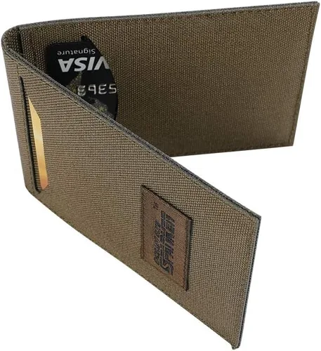 Vista 8 de EXCELLENT ELITE SPANKER Funda delgada y plegable con bolsillo frontal para tarjetas de crédito con 2 ranuras para tarjetas (negro)