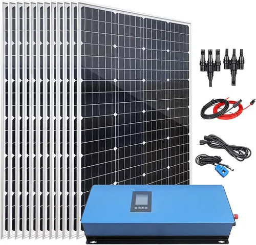 Vista 9 de Kit de sistema solar para el hogar de 480 W con 4 paneles solares monocristalinos de 120 W y 1000 W MPPT Solar Grid Tie Power Inverter