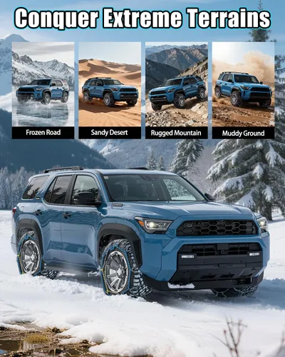 Vista 8 de Cadenas de nieve de fácil instalación, cadenas de neumáticos de un solo tirón, cadenas de nieve resistentes para camionetas y SUV todoterreno