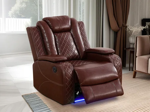 Vista 30 de Juego de sofás reclinables eléctricos, juegos de muebles de sala de estar, sofá reclinable eléctrico moderno negro, sofá biplaza y silla