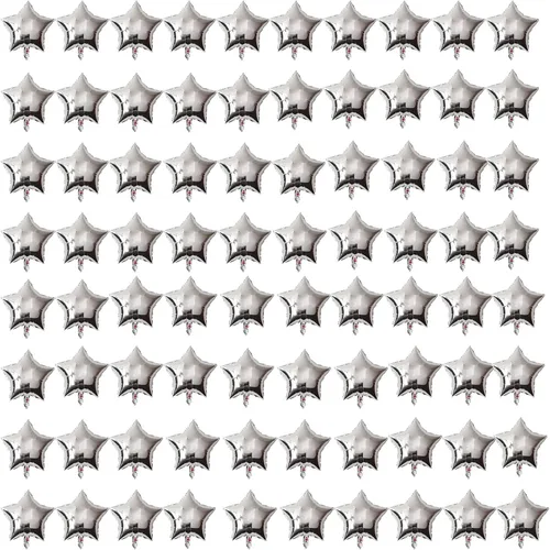 Vista 6 de 80 globos de aluminio con forma de estrella azul de 5 pulgadas para decoración de fiesta de cumpleaños.