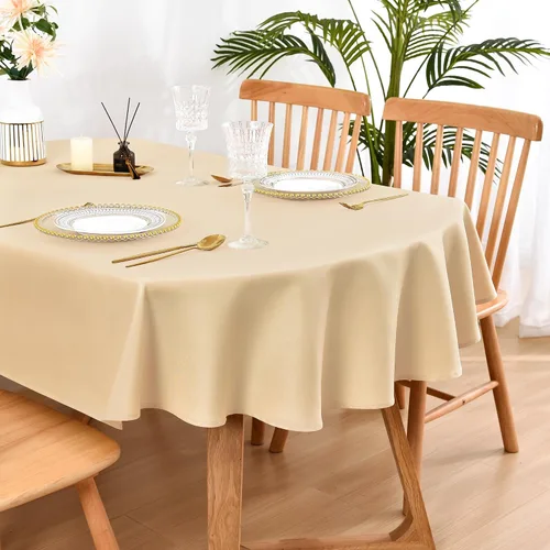 Vista 9 de Wolkemer - Paquete de 2 manteles cuadrados pequeños de 24x24 pulgadas, color beige, lavables, de tela, para cubierto de mesa de mesita de noche