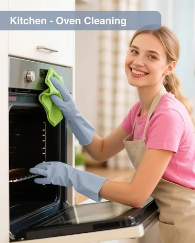 Vista 5 de Guantes de goma para lavar platos, 4 pares de guantes de cocina reutilizables para lavar platos y baño doméstico, guantes de limpieza de platos