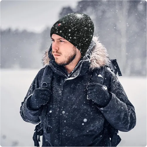 Vista 6 de Svpro Gorro con calefacción a batería - Gorro de invierno cálido recargable