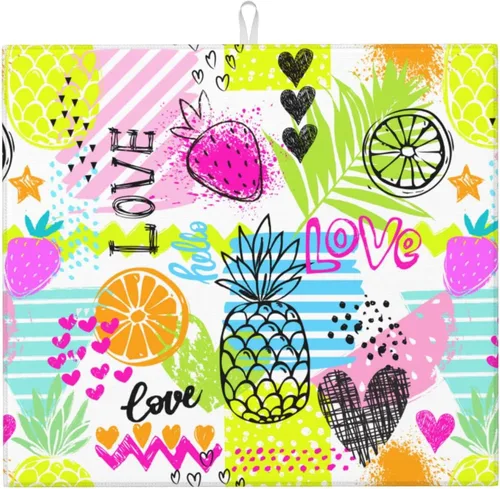 Vista 14 de Tapete de secado de platos personalizado para encimera de cocina, tapete de platos personalizado con tu propia foto/logotipo/texto, 18 x 16