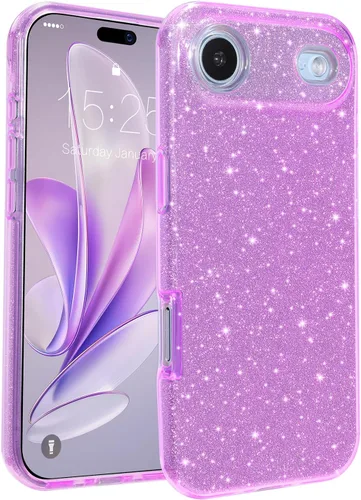 Vista 45 de MATEPROX - Funda compatible con iPhone Air de 6.5' [2025], carcasa protectora de 3 capas con purpurina brillante y tendencia, anti-arañazos y a