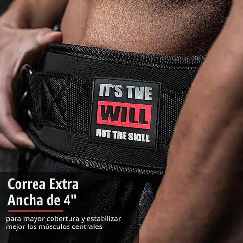 Vista 5 de Cinturón de inmersión resistente con cadena, cinturón de dominadas con peso para entrenamiento