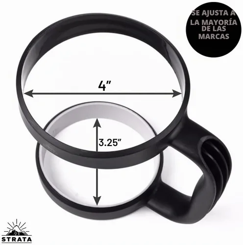 Vista 2 de STRATA CUPS Asa para Vaso de 30 onzas - Disponible para Vaso YETI de 30 onzas, OZARK TRAIL, Rambler - Libre de BPA (Negro)