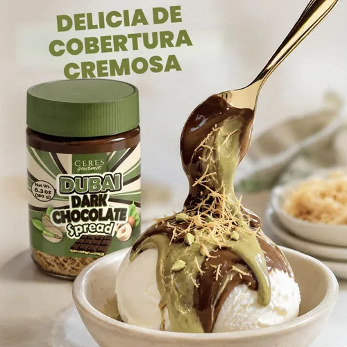 Vista 6 de Dubai - Tarro de chocolate negro de 6.35 onzas para untar, relleno de chocolate gourmet y pistacho con Kataifi, Dubai Dip, experiencia de postre