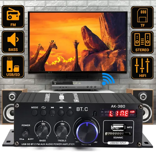 Vista 3 de AK-380 Bluetooth 5.0 Amplificador de audio para el hogar del coche Bar