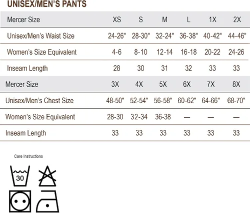 Vista 3 de Mercer Culinary - Pantalones de cocina unisex Millennia, L, Rayas finas de color blanco.