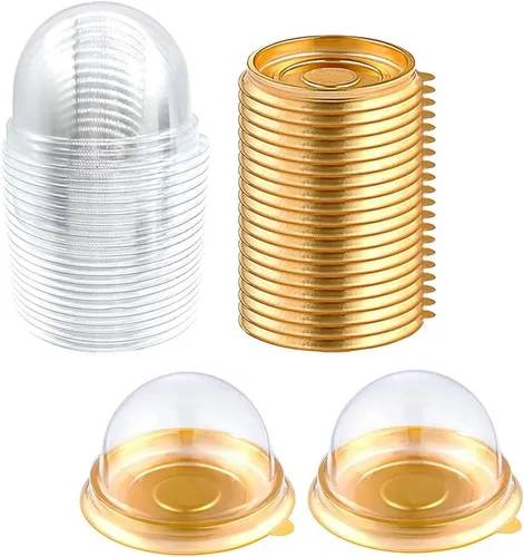 Vista 10 de EchoDone Mini cajas de plástico transparente para magdalenas, cúpula de muffins, caja de un solo contenedor, cajas de regalo de boda, cumpleaños