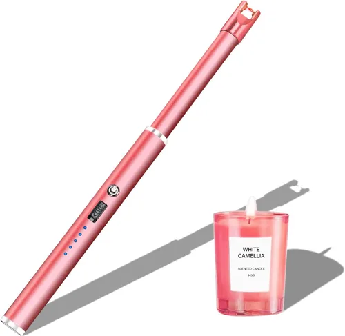Vista 7 de Encendedor de velas eléctrico, resistente al viento, recargable por USB, sin llama, cuello largo, para velas, estufa de gas, chimenea, barbacoa