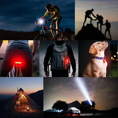 Vista 8 de Juego de luces multifuncionales para bicicleta de 3000 lúmenes, luz de bicicleta de 5200 mAh recargable, luz delantera para bicicleta de noche
