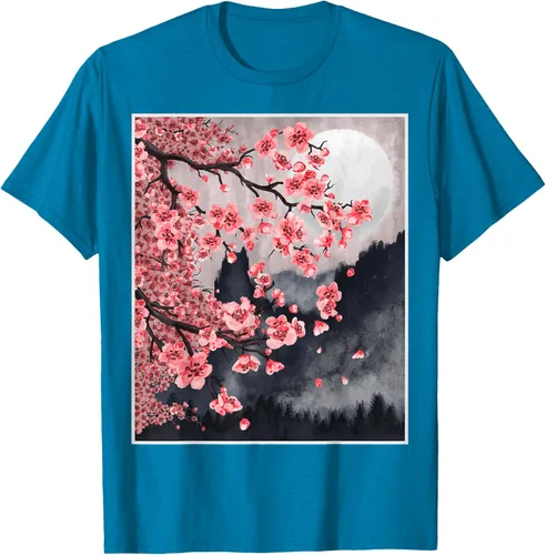 Vista 9 de Sakura - Camiseta japonesa de cerezo en flor japonesa, Negro, S