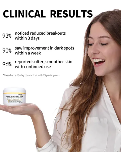 Vista 4 de Tratamiento para eliminar el acné de los glúteos, crema hidratante con ácido salicílico al 2%, aceite de árbol de té y hamamelis, tratamiento