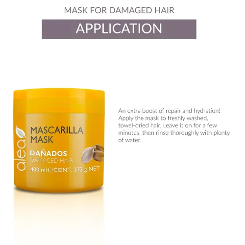 Vista 5 de ALEA - Mascarilla reparadora capilar - Línea capilar dañada - 13.5 fl oz - con proteínas de seda y aceite de argán - para cabello seco y dañado
