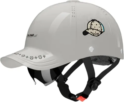 Vista 11 de Casco retro novedoso y genial, gorra de béisbol alemana vintage para motocicleta, casco de cara abierta, para adultos, mujeres y hombres, ciclismo