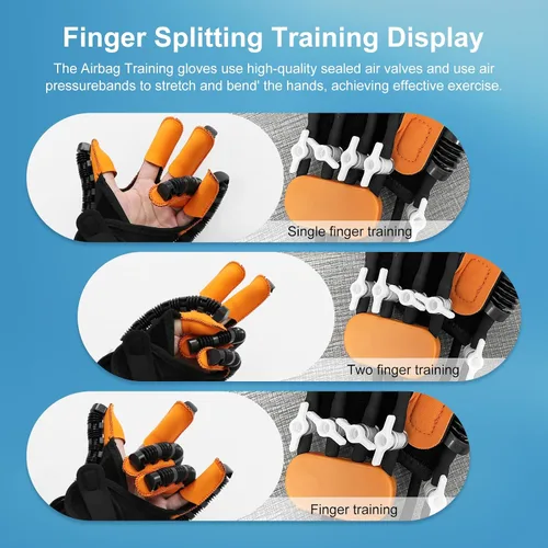 Vista 5 de Guantes robóticos de rehabilitación, guantes portátiles de terapia de mano para accidente cerebrovascular, equipo de guantes de recuperación