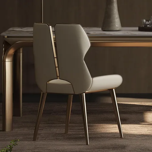Vista 5 de Sillas de comedor Silla de comedor de piel sintética para sala de estar, tapizada, moderna, sin brazos, acento para cocina, cocina moderna