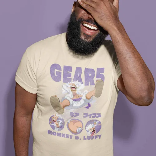 Vista 2 de One Piece Gear 5 Anime - Camisetas de manga corta para hombre con licencia