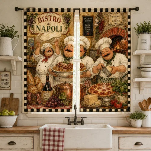 Vista 52 de Cortinas de ventana de cosecha de otoño, marco de madera rústica, cortinas florales de pacas de heno y calabaza, cenefa de cocina de Acción