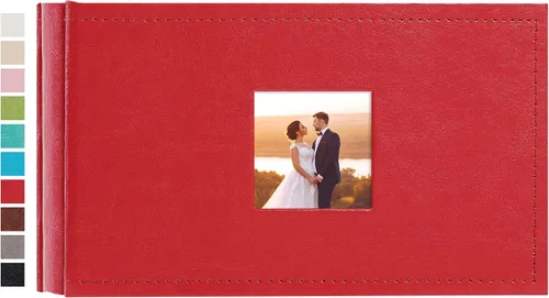 Vista 43 de potricher Álbum de fotos pequeño de 4 x 6 pulgadas, 100 fotos, cubierta de cuero, libro de fotos con 100 bolsillos horizontales para familia, boda