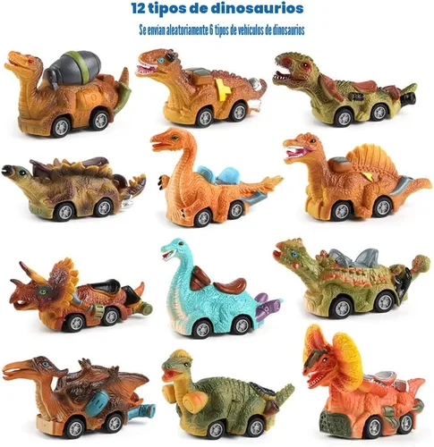 Vista 2 de Paquete de 6 huevos gigantes con dinosaurio para tirar hacia atrás, juguetes para niños y niños pequeños, cesta de Pascua, regalos de fiesta
