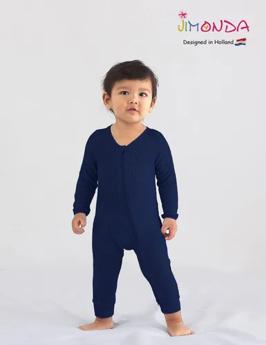 Vista 4 de Jimonda Pijama sin pies de bambú,Mameluco unisex de una pieza para bebé,Cierre de cremallera de 2 vías