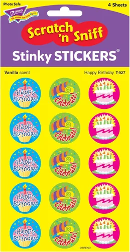 Vista 3 de Trend Happy Birthday/Vanilla Stinky - Calcomanías para el aula, 60