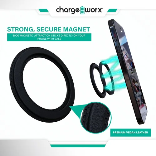 Vista 9 de CHARGEWORX Paquete de 3 soportes magnéticos para pared, compatibles con MagSafe, soportes adhesivos para teléfono, para ducha, baño, cocina, espejo