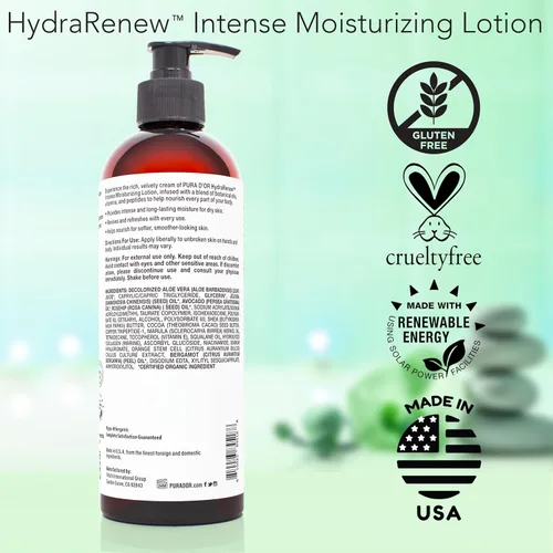 Vista 6 de PURA D'OR HydraRenew Loción hidratante intensa de 16 onzas para piel ultra seca, crema de manos y cuerpo, mantecas de cacao y karité, ácido