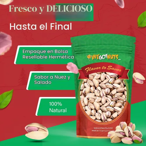 Vista 2 de We Got Nuts - Pistachos turcos antep – Pistachos tostados Kosher de calidad prémium de 2.5 libras (40 onzas), aperitivo natural y saludable de sabor