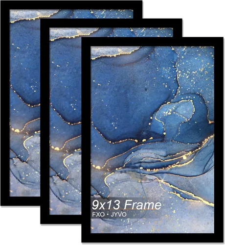 Vista 174 de Fxojyvo Marco de fotos de 5 x 8 pulgadas, marco negro para póster de fotos de 5 x 8 pulgadas, peso ligero y altamente transparente, marco de 5 x 8