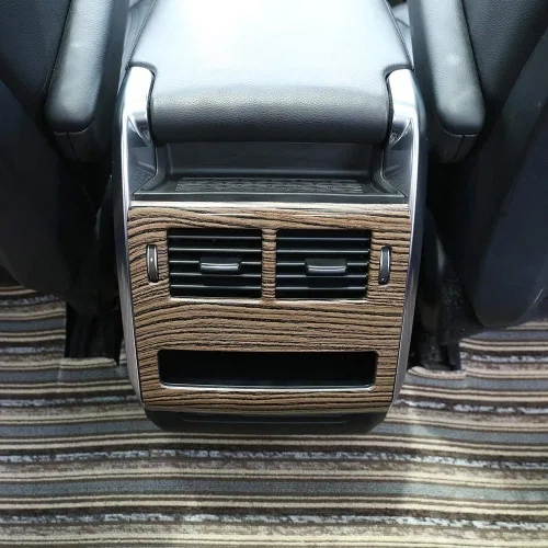 Vista 9 de Para Range Rover Sport 2014-2018, cubierta de ventilación de aire acondicionado de fila trasera de plástico ABS estilo fibra de carbono