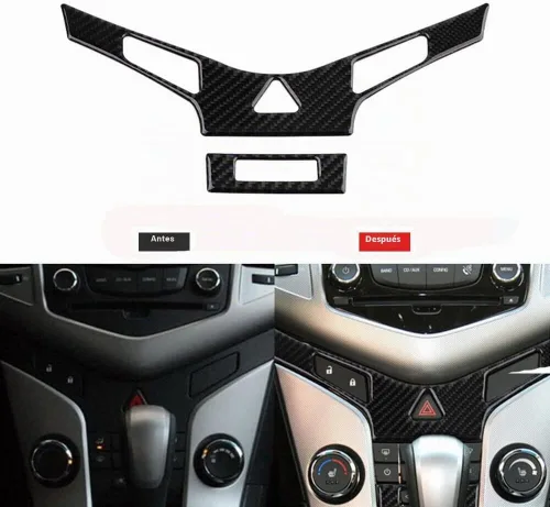 Vista 5 de Accesorios para interior de coche de 16 piezas de fibra de carbono, juego completo para Chevrolet Cruze 2009-2015
