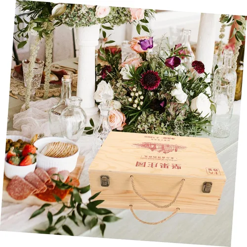 Vista 5 de EXCEART Box Wooden Storage Box Rustic Jewelry Case Wood Storage Case Trinket Case Wooden Jewelry Storage Case Wood Jewelry Case Wooden Jewelry