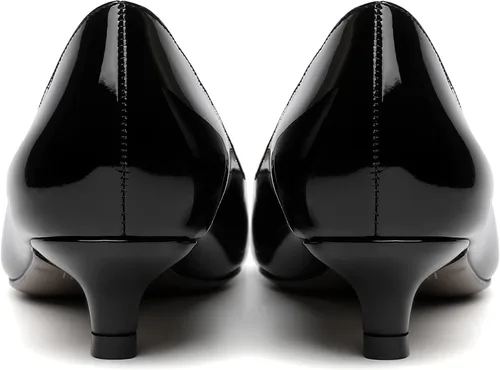 Vista 4 de MOVINSTEPS Vestido de mujer con puntera abierta, patente, puntera abierta, sin cordones, zapatos de tacón bajo para citas, zapatos de tacón bajo