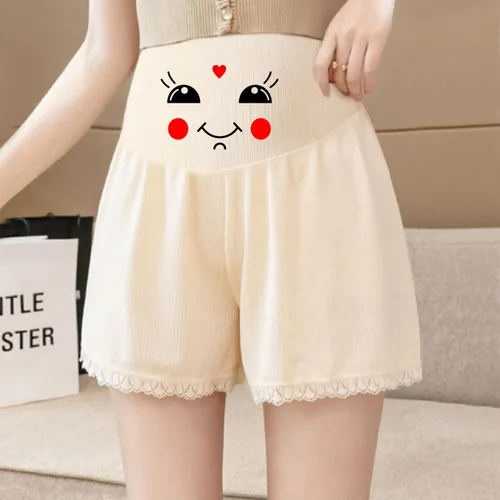 Vista 5 de Pantalones cortos de maternidad con texto personalizado sobre el vientre Entrenamiento Corriendo Casual Verano Personalización Pantalones cortos