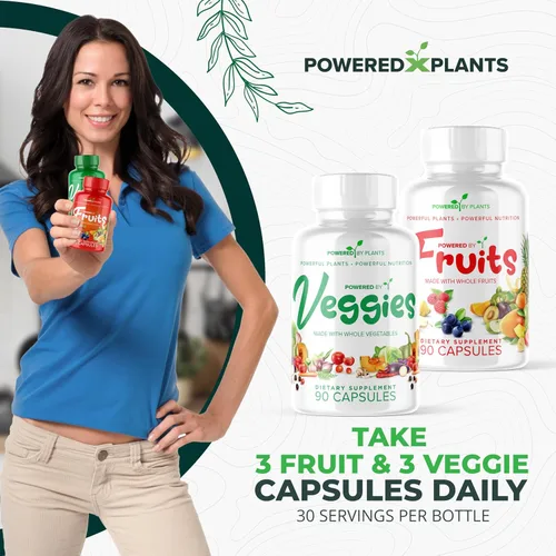 Vista 7 de Suplemento diario de frutas y verduras, 180 cápsulas durante 30 días, superalimento sin OMG y sin gluten con vitaminas naturales, alimentado por