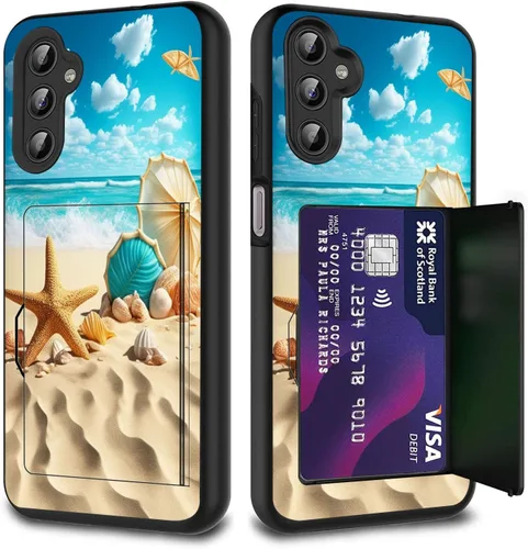 Vista 112 de Funda híbrida de doble capa con función atril para Samsung Galaxy A16 5G de 6.9 pulgadas, diseño de vaca con bandera estadounidense
