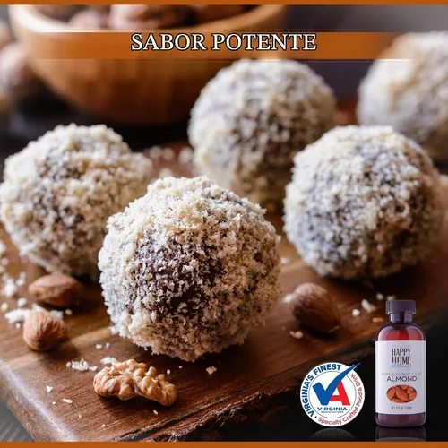 Vista 3 de Happy Home Emulsión aromatizante natural de sabor a almendra para hornear, certificado Kosher, 4 onzas.