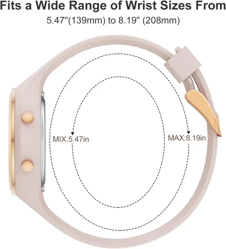 Vista 3 de GOLDEN HOUR Reloj de pulsera de silicona con cronógrafo digital impermeable para mujer