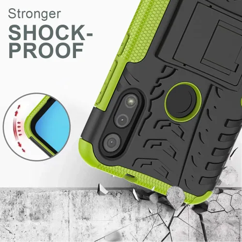 Vista 2 de Funda para teléfono Moto E, Motorola e con protector de pantalla HD, protector de silicona a prueba de golpes con función atril para Moto E (2020)